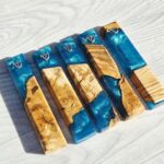 Mezuzah Case 20 cm Turquoise Epoxy