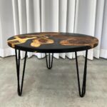 -_שולחן בשילוב עץ סיסם הודי ובעיצוב מיוחד. קוטר 60 סמ, ניתן לרכוש שולחן בקוטר 40 או 80 תואם.