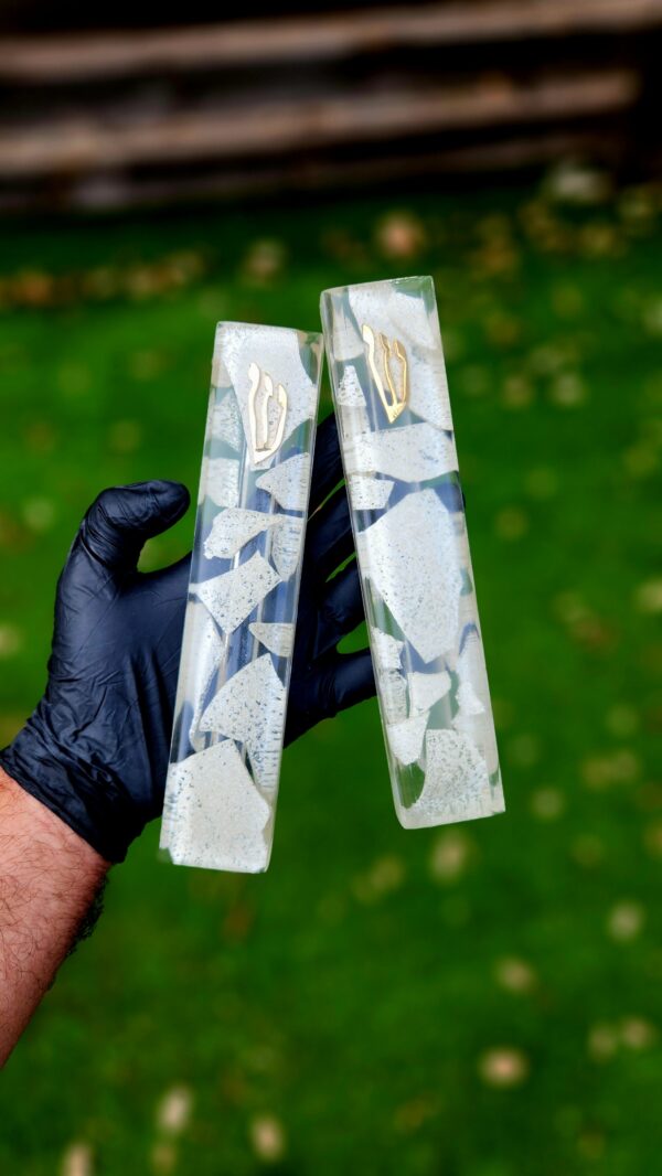 Mezuzah Case Glass Fragments Canopy 20 cm