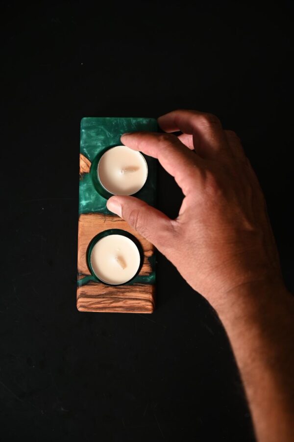 Custom made 2 tealight candle tray for shabat