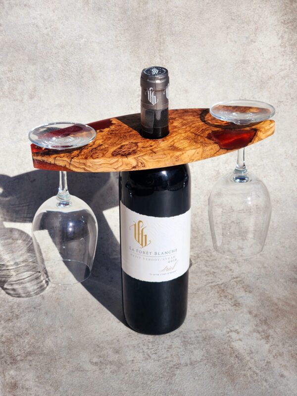 Wine caddy for 2 glasses and bottle